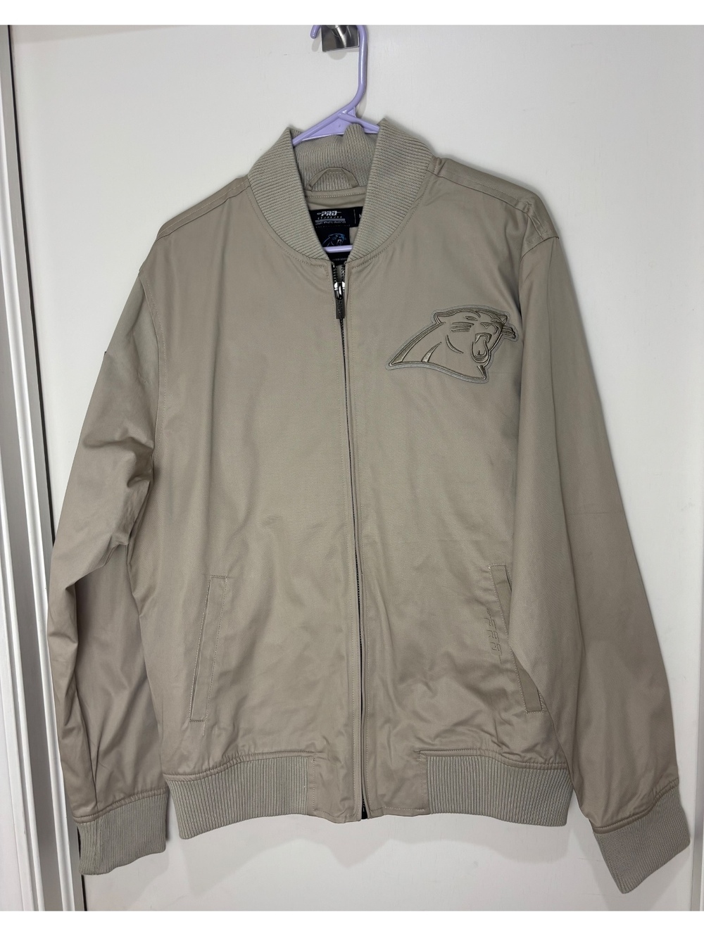 Pro Standard Carolina Panthers Neutral Twill Jacket Mens M Taupe NWT NFL